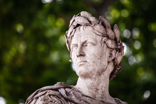 Ancient Statue Close up View in the Center of Paris, France