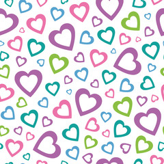 lovely colorful hearts pattern