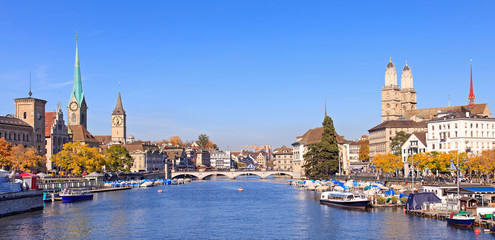 Zurich, view along the Limmat river