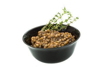 Backed lentils