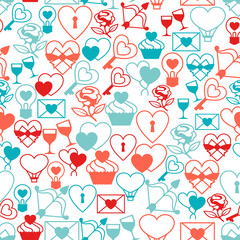 Valentine's and Wedding seamless pattern.