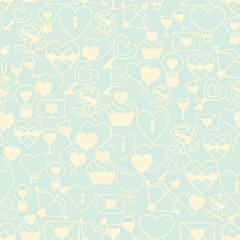 Valentine's and Wedding seamless pattern.
