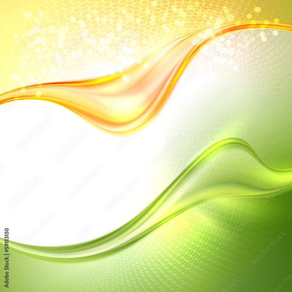 Canvas Prints Abstract green and yellow waving background