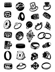 Set of silhouettes of rings
