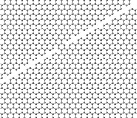 Graphene sheet divided into two parts with a bridge
