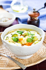 Vegetables soup with pasta