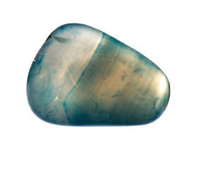 Aquamarine stone on white background