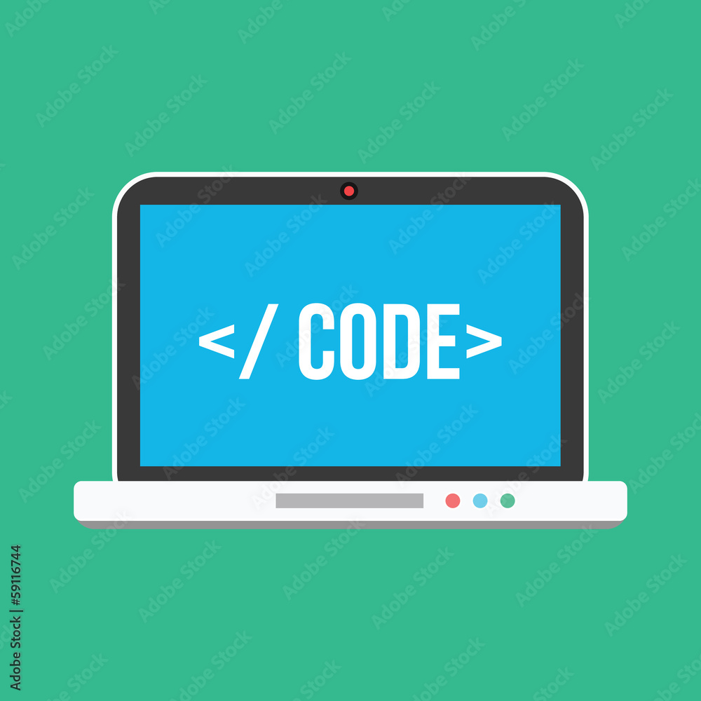 Poster Vector Computer Programming Icon