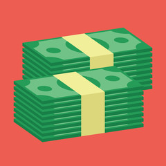 Vector Stacks of Dollars Icon