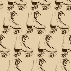 Seamless pattern with roller skates