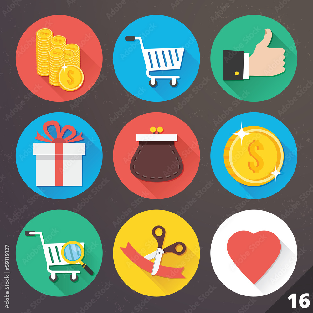 Poster vector icons for web and mobile applications. set 16.
