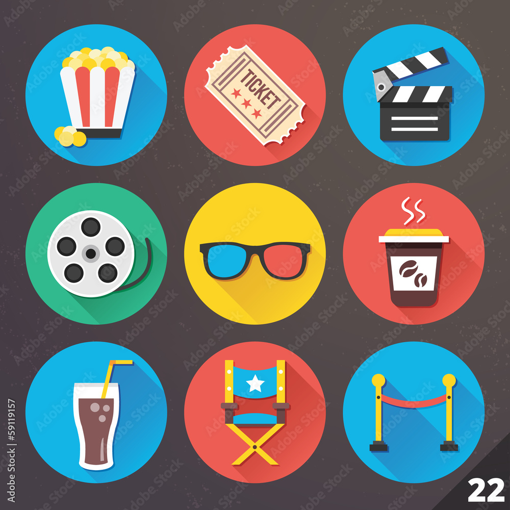 Poster vector icons for web and mobile applications. set 22.