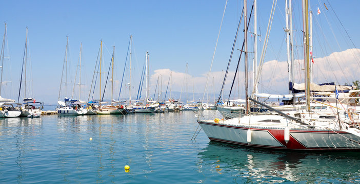 view of the ships in the harbor