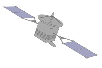 cartoon image of space satelitte