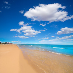 Gandia Beach sand in Mediterranean Sea of Spain