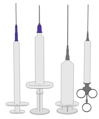 cartoon image of syringes set