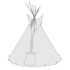 cartoon image of teepee tent © bescec