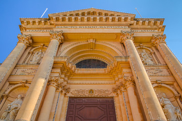 Fototapeta premium Low angle shot of the Xewkija church in the island of Gozo