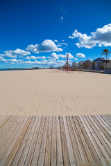 Naklejka premium Gandia Beach sand in Mediterranean Sea of Spain