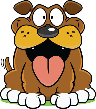 Happy Cartoon Dog Vector