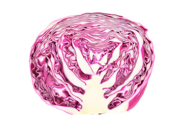 Fototapeta premium Cross Section View Of A Purple Cabbage