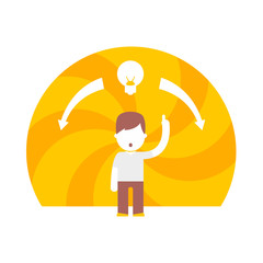 brilliant idea hypnotizes all. flat design concept