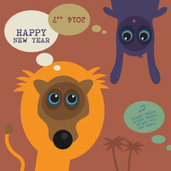 New Year's Eve greeting card, vector