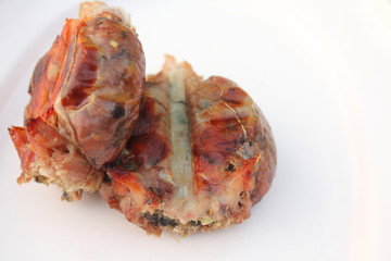 cooking of grill frog on plate