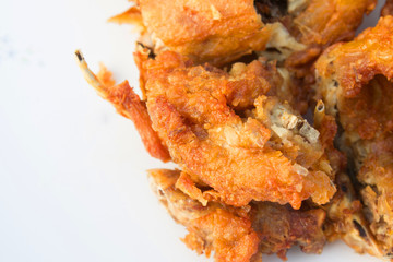 Frame of fried chicken , thai street food.