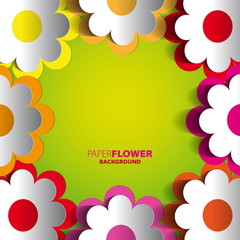 Color paper flowers cutout background eps10 - Vector illustratio