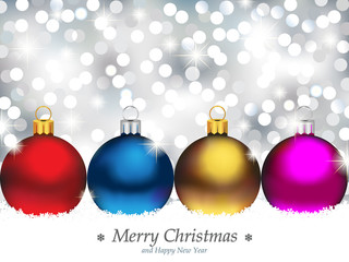 Sparkling Background with Christmas Ornaments