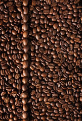 Preparation for a coffee menu is made from coffee beans,