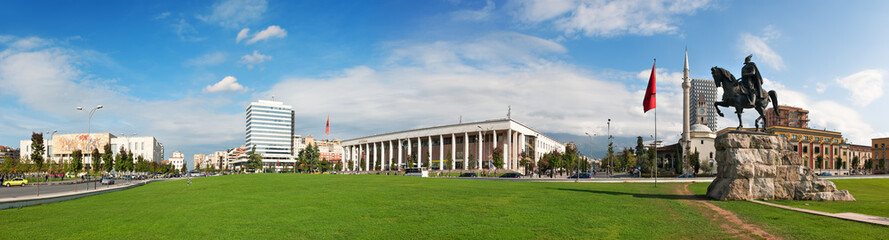 Skanderbeg Square in Tirana - obrazy, fototapety, plakaty