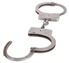 handcuffs closeup on isolated