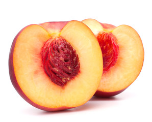 Nectarine fruit isolated on white background cutout