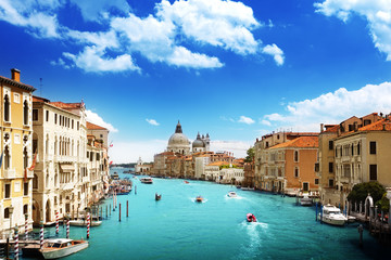 Obraz premium Canal Grande i Bazylika Santa Maria della Salute, Wenecja, Włochy