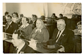 wedding ceremony participants - circa 1955