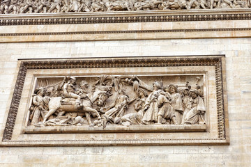 Moldings on the Arc de Triomphe. Paris. France.
