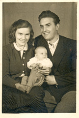 young happy family - circa 1955
