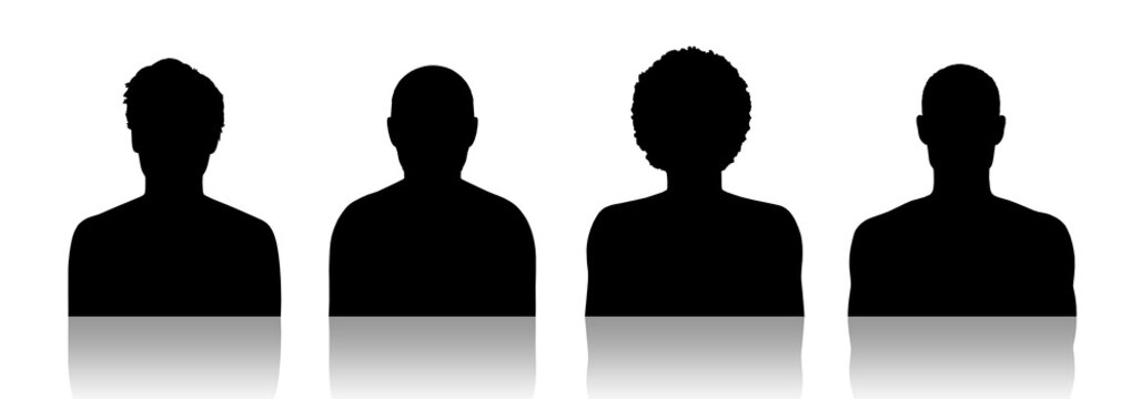 men id silhouette portraits set 2