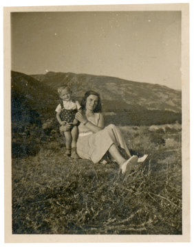 Rhodope Mountains - mother and kid - circa 1950