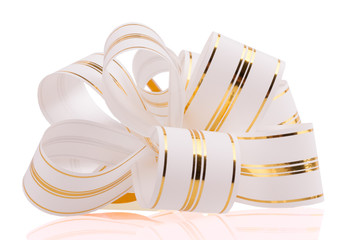 bow with ribbon on white background