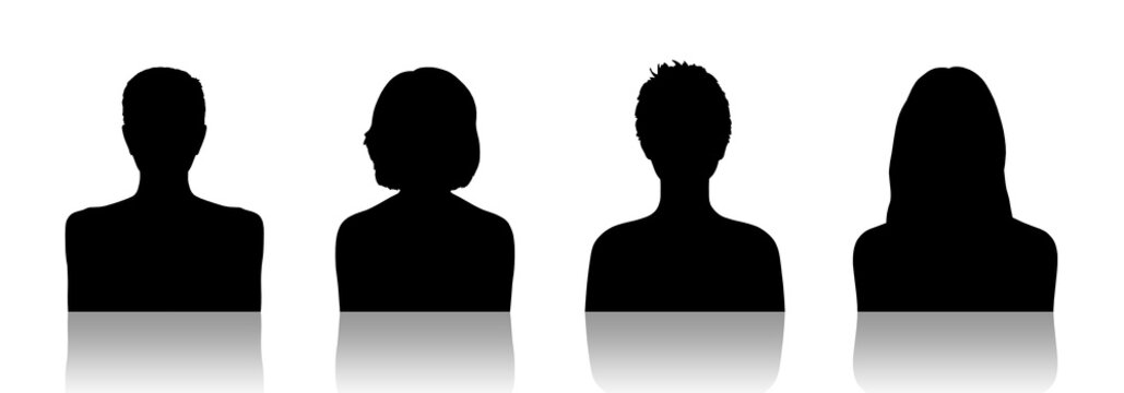 women id silhouette portraits set 2