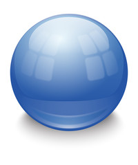 Shiny Blue Ball with Reflections