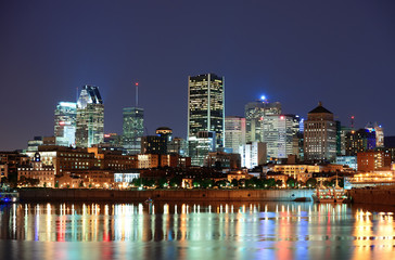 Montreal over river at dusk