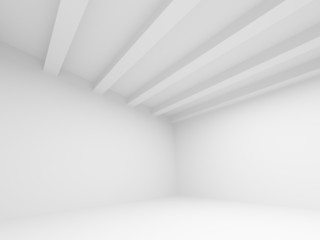 3d abstract architecture background. Empty white room interior
