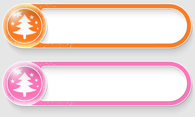 Obraz premium orange and pink vector abstract buttons with a Christmas tree
