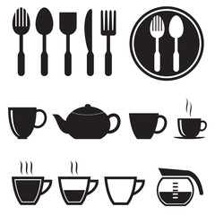 Kitchen icons set, vector format