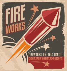 Vintage fireworks poster design © lukeruk