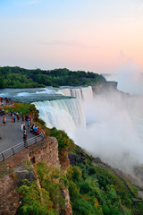 Niagara Falls closeup at dusk